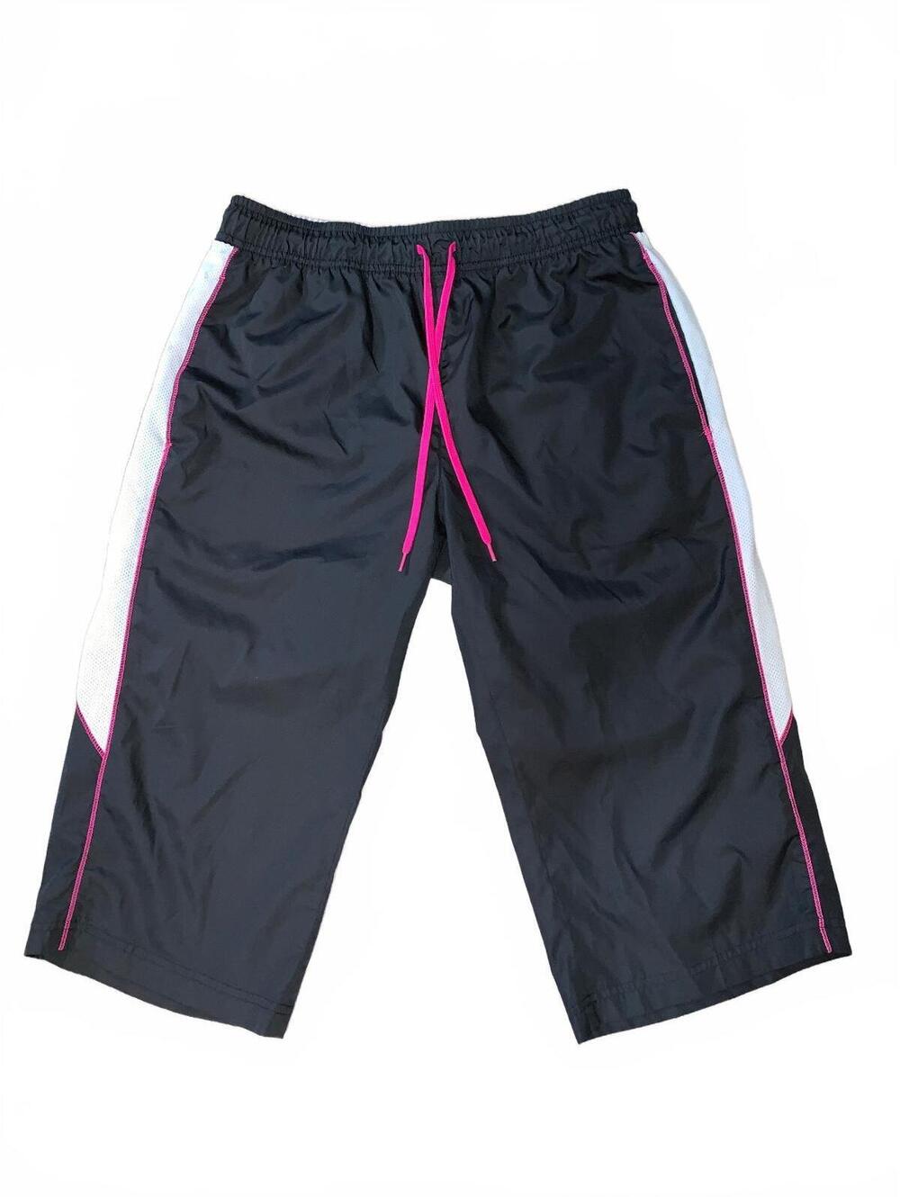 BCG Women’s Medium Black Polyester Athletic Shorts with Pink & White M